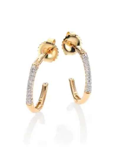 Shop John Hardy Bamboo Extra Small Diamond & 18k Yellow Gold Hoop Earrings