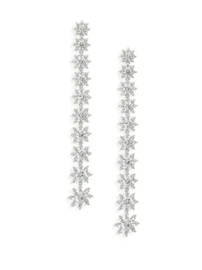 Shop Adriana Orsini Holiday Crystal Linear Drop Earrings In Silver