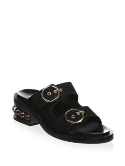 Shop Nicholas Kirkwood Casati Pearl Two-strap Sandals In Black