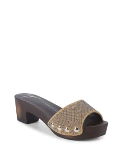 Shop Giuseppe Zanotti Metallic Stud Leather Sandals In Falasco