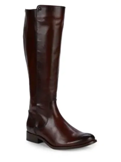 Shop Frye Melissa Leather Knee-high Riding Boots In Redwood
