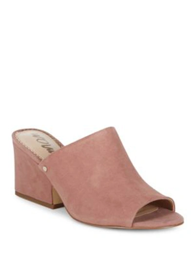 Shop Sam Edelman Rheta Suede Mules In Dusty Rose