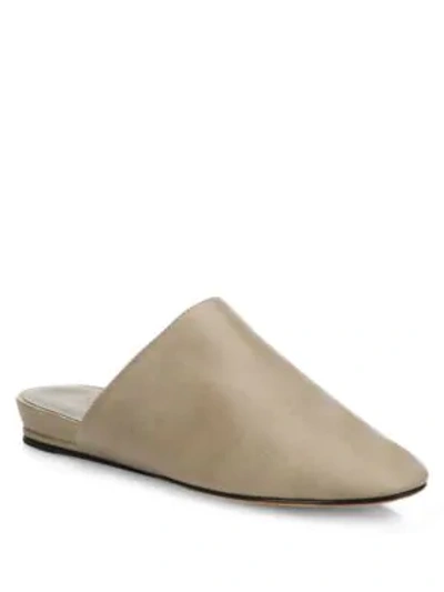 Shop Vince Oren Leather Mules In Woodsmoke