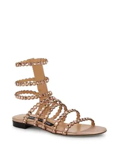 Shop Sergio Rossi Kimberly Suede & Jewel Gladiator Sandals In Rust Multi