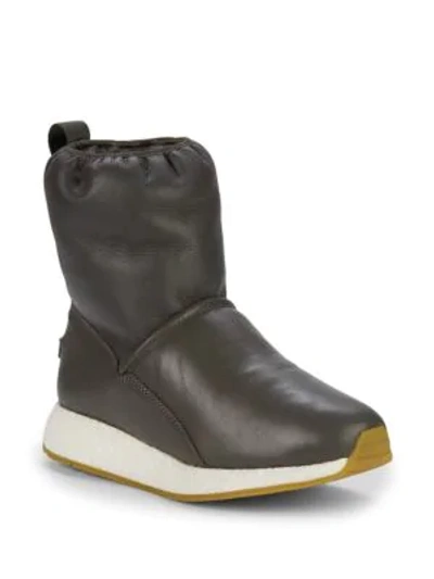 Shop Australia Luxe Collective Beach Shearling & Leather Bootie Sneakers In Grey