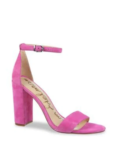 Shop Sam Edelman Yaro Suede Sandals In Hot Pink