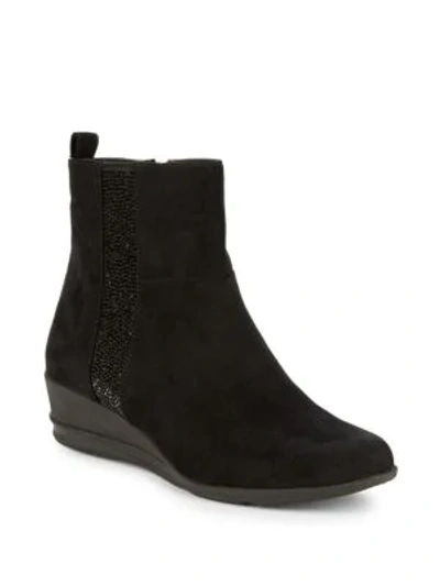 Shop Anne Klein Carlota Wedge Ankle Boots In Black