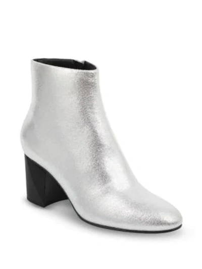 Shop Kendall + Kylie Hadlee Suede Booties In Silver