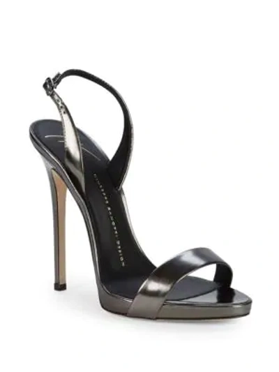 Shop Giuseppe Zanotti High-heel Slingback Sandals In Anthracite