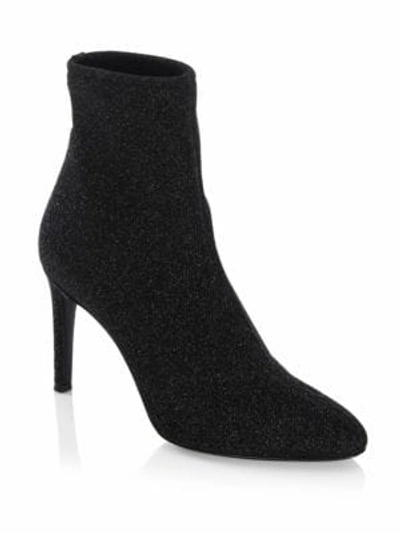 Shop Giuseppe Zanotti Glitter Lurex Ankle Booties In Nero