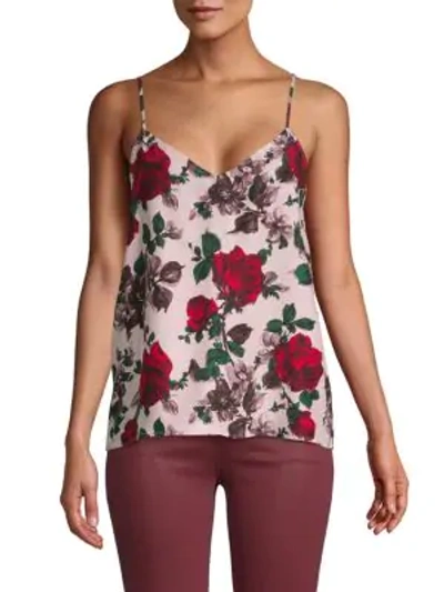 Shop Equipment Floral-print Silk Camisole In Cosmetic Pink
