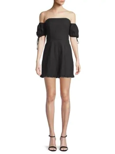 Shop Lovers & Friends Bethany Off-the-shoulder Mini Dress In Black