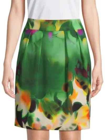Shop Akris Floral Pencil Skirt In Multi