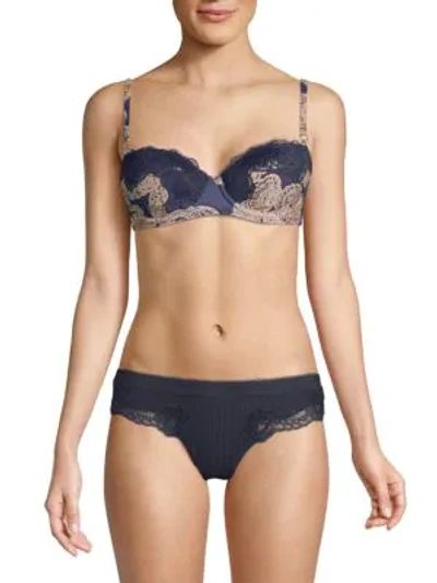 Shop Stella Mccartney Ellie Leaping Printed & Embroidered Underwire Bra In Paisley