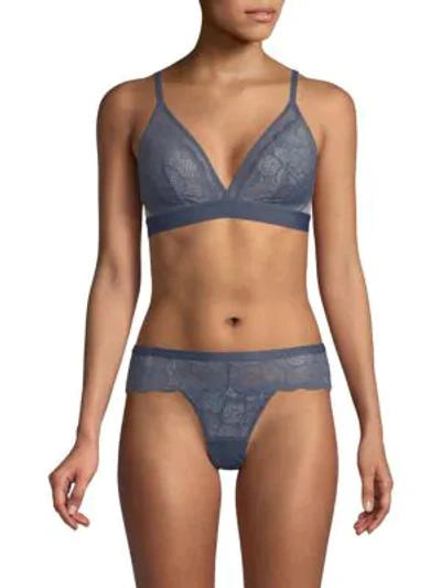 Shop Addiction Nouvelle Lingerie Sweethearts Triangular Bralette In Denim Blue