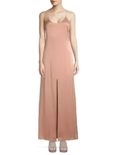 Shop Alice And Olivia Elza Silk Maxi Dress In Rose Tan