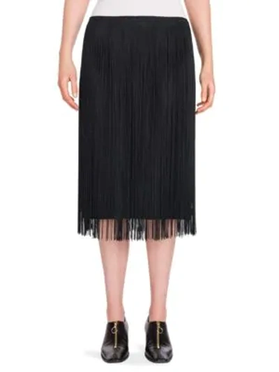 Shop Stella Mccartney Felicity Fringe Skirt In Black