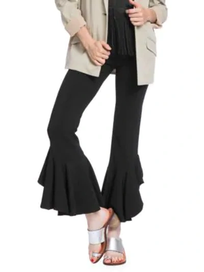 Shop Plenty By Tracy Reese Cascading Ruffle Ankle Pants In Black