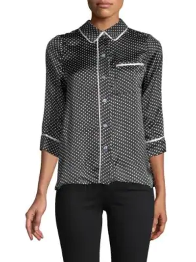 Shop Lucca Couture Pisa Printed Three-quarter Sleeve Top In Black