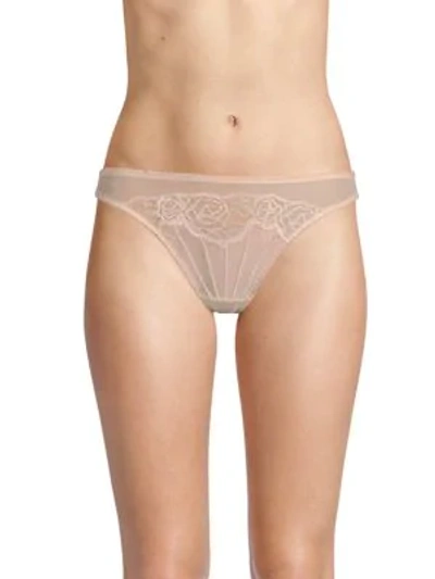 Shop Stella Mccartney Allegra Laughing Thong In Peony