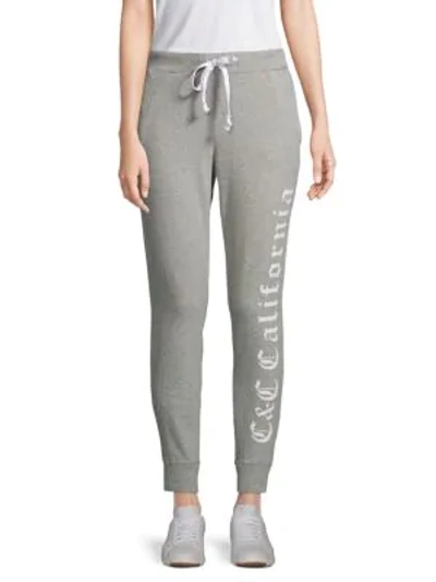 Shop C&c California Graphic Jogger Pants In Heather Grey