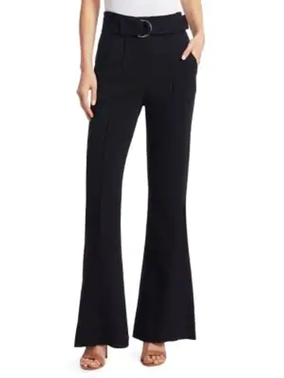 Shop A.l.c Foster Belted Flare Trousers In Midnight