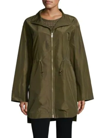 Shop Lafayette 148 Nicolina Empirical Tech Cloth Jacket In Green