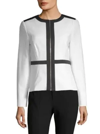 Shop Calvin Klein Contrast Zip Jacket In White