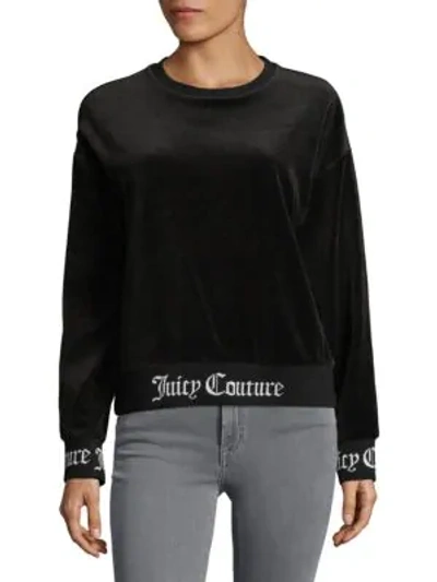 Shop Juicy Couture Black Label Knit Pullover In Pitch Black