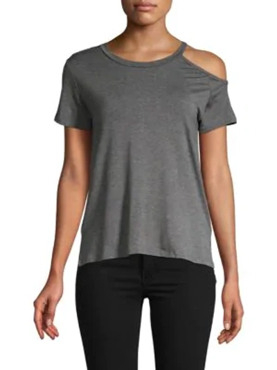 Shop Body Language Mila Cold-shoulder Tee In Charcoal