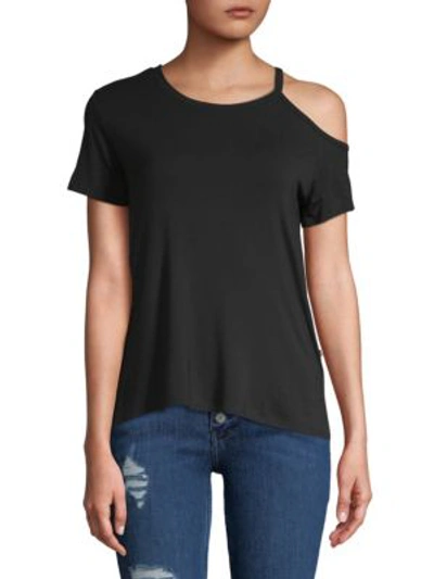 Shop Body Language Mila Cold-shoulder Tee In Black