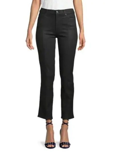 Shop 7 For All Mankind Edie High-rise Cropped Straight Jeans In Black