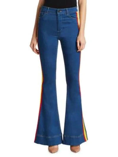 Shop Alice And Olivia Kayleigh Bell Jeans In French Blue