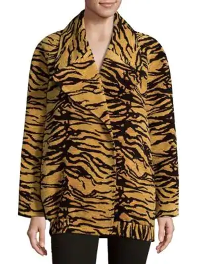 Shop Adam Lippes Double-breasted Coat In Tiger