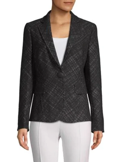 Shop Akris Punto Textured Long-sleeve Jacket In Grey