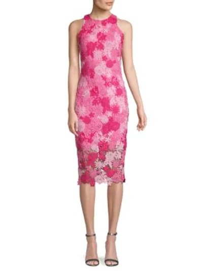 Shop Alexia Admor Floral Lace Midi Dress In Pink Multi