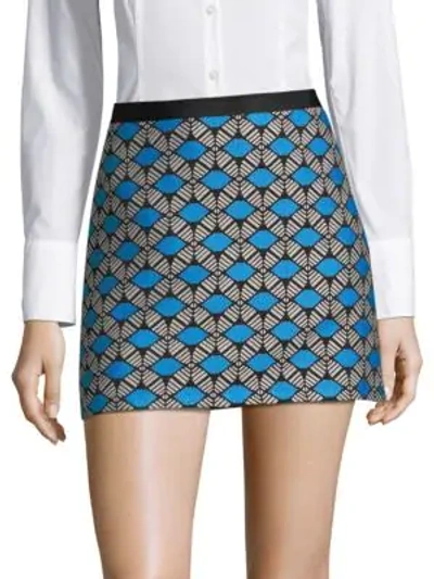 Shop Milly Embroidered Mini Skirt In Sky