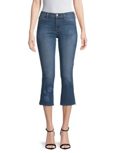 Shop J Brand Selena Mid-rise Cropped Bootcut Jeans In Blue