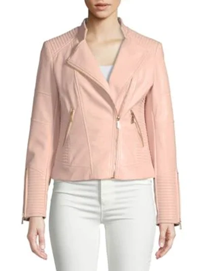 Shop Calvin Klein Classic Moto Jacket In Blush