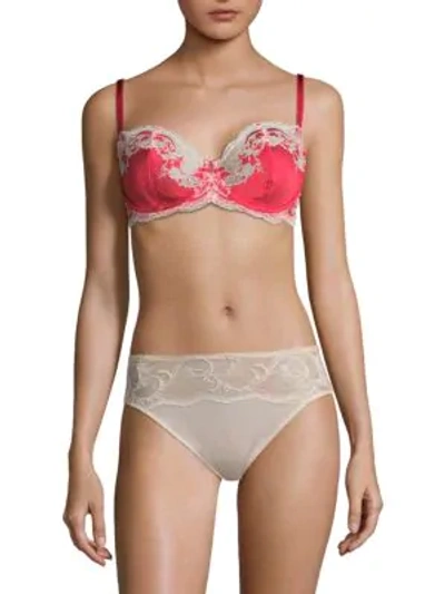 Shop Wacoal Lace Affair Underwire Bra In Tango Red Silver
