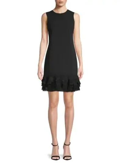 Shop Calvin Klein Floral Sleeveless Dress In Black