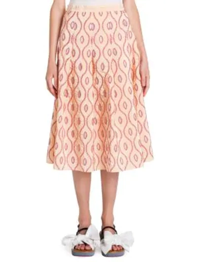 Shop Marni Taffeta Pleated Skirt In Pink