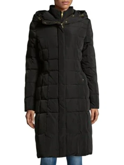 Shop Cole Haan Women's Hooded Puffer Coat In Black