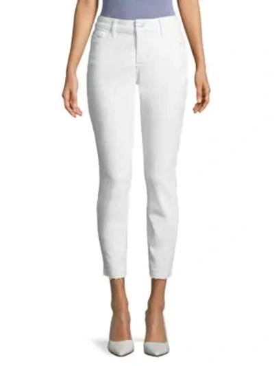 Shop Nydj Ami Frayed Skinny Jeans In Optic White