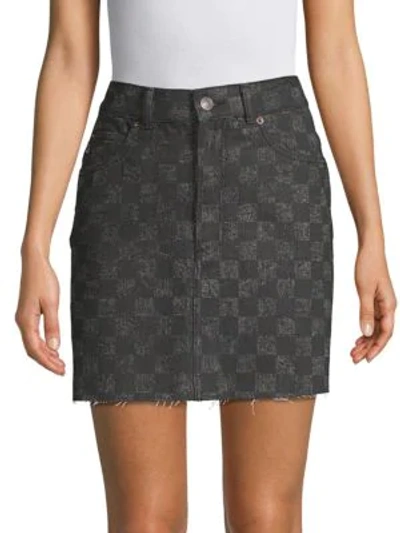 Shop Marc Jacobs High-waisted Cotton Mini Skirt In Grey