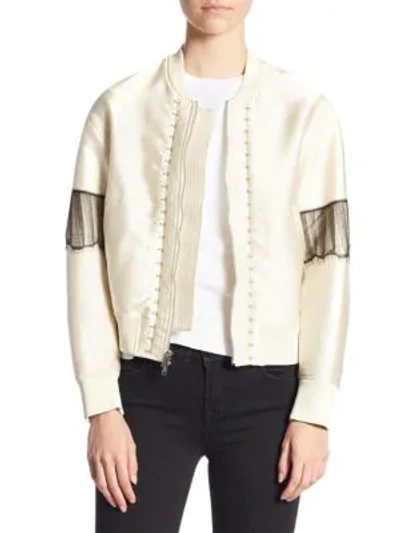 Shop 3.1 Phillip Lim / フィリップ リム Embellished Bomber Jacket In Ivory