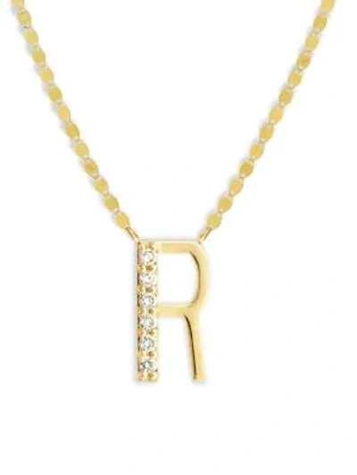 Shop Lana Jewelry 14k Yellow Gold Diamond Necklace In Initial R