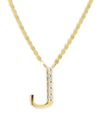 Shop Lana Jewelry 14k Yellow Gold Diamond Necklace In Initial J
