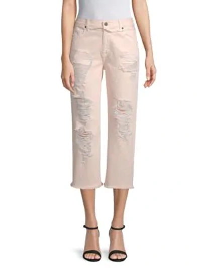 Shop Ei8ht Dreams Straight Cropped Jeans In Dusty Pink
