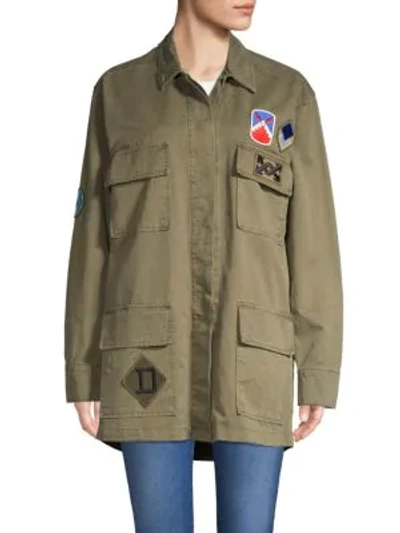 Shop Joe's Drea Patched Cotton Jacket In Earth Army